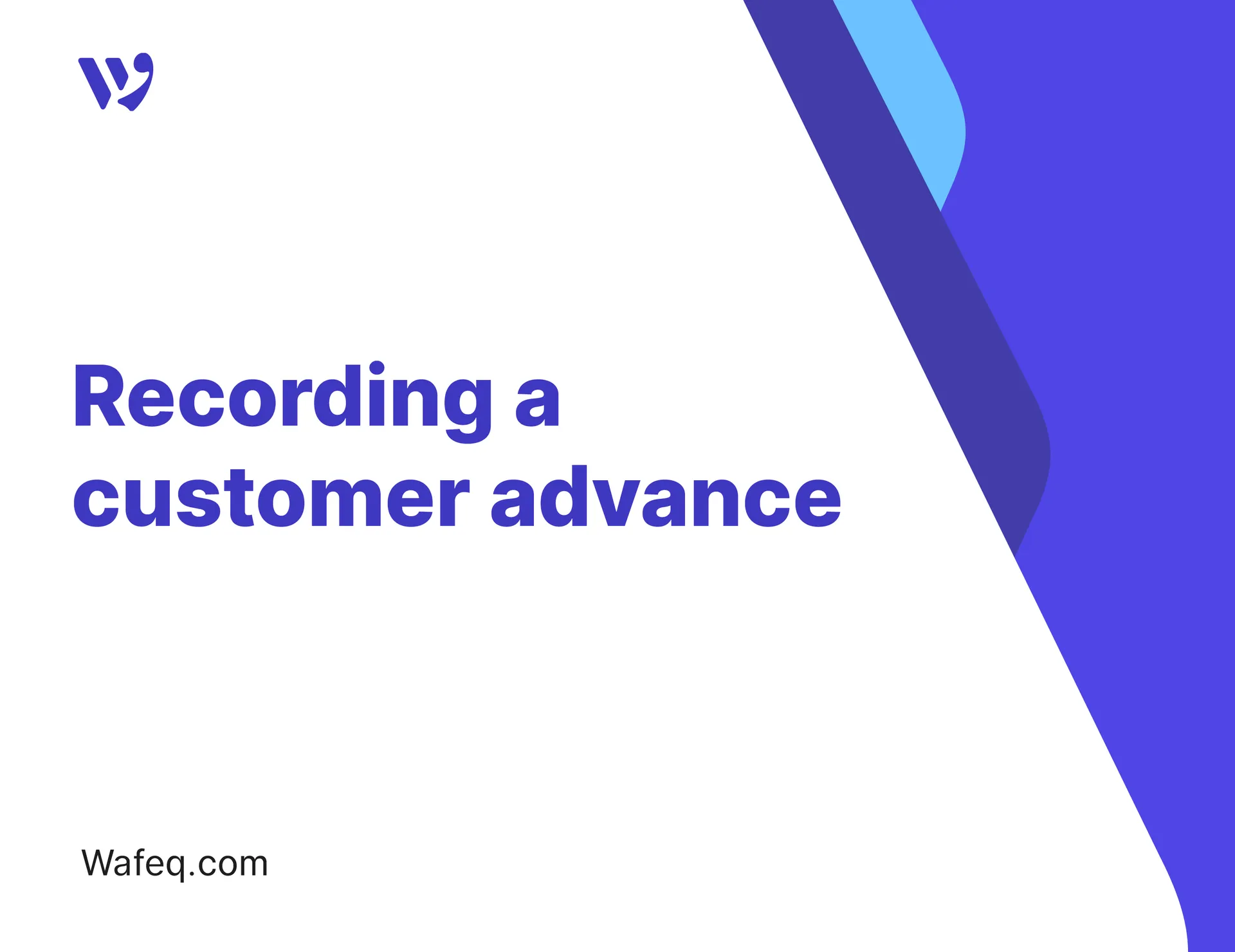 Recording a customer advance